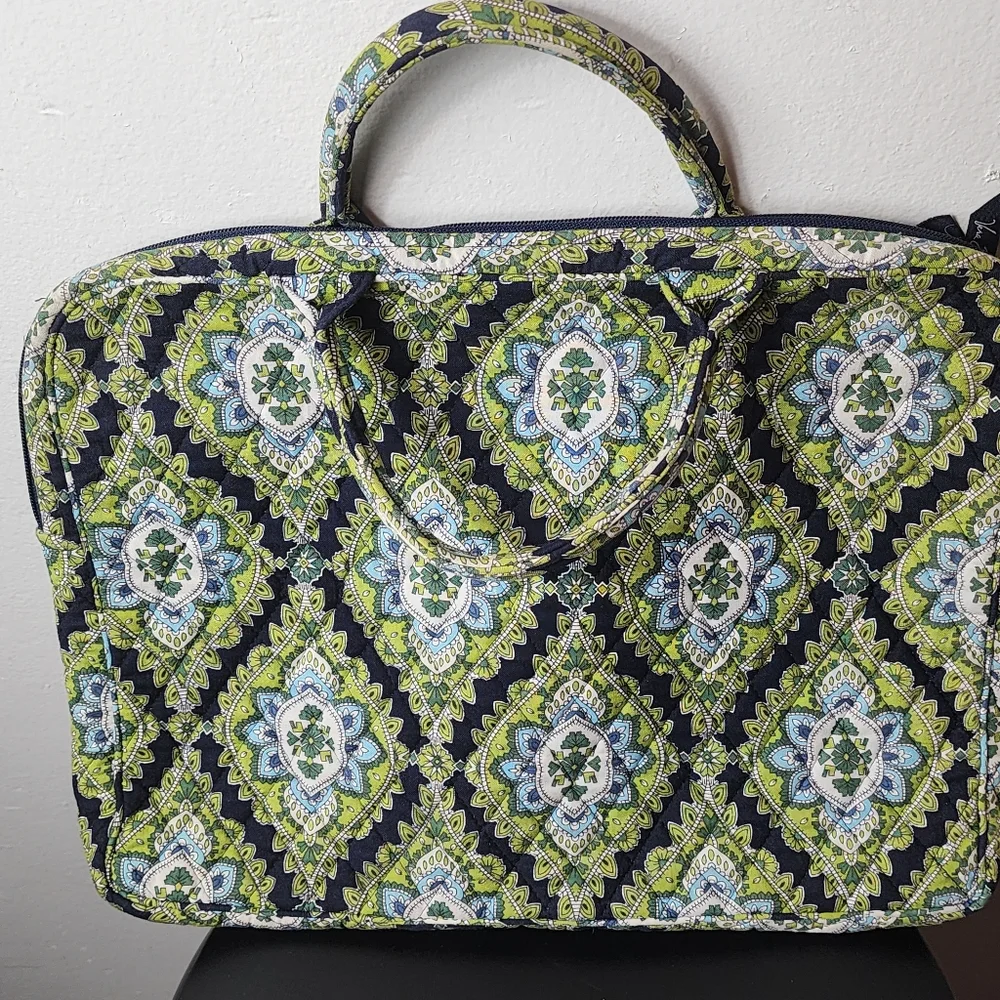 Vera Bradley laptop 13 in bag Paisley Blue & Green